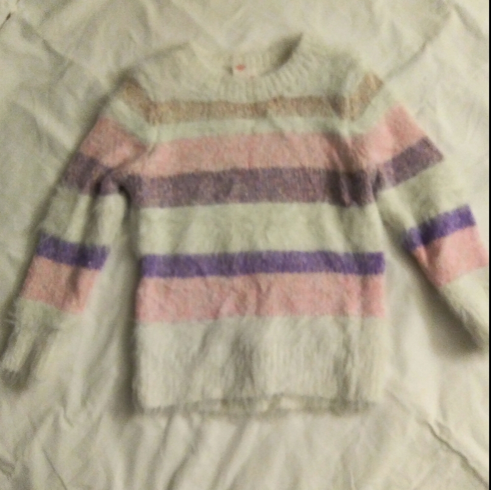 Cat & Jack Striped Fuzzy Sweater